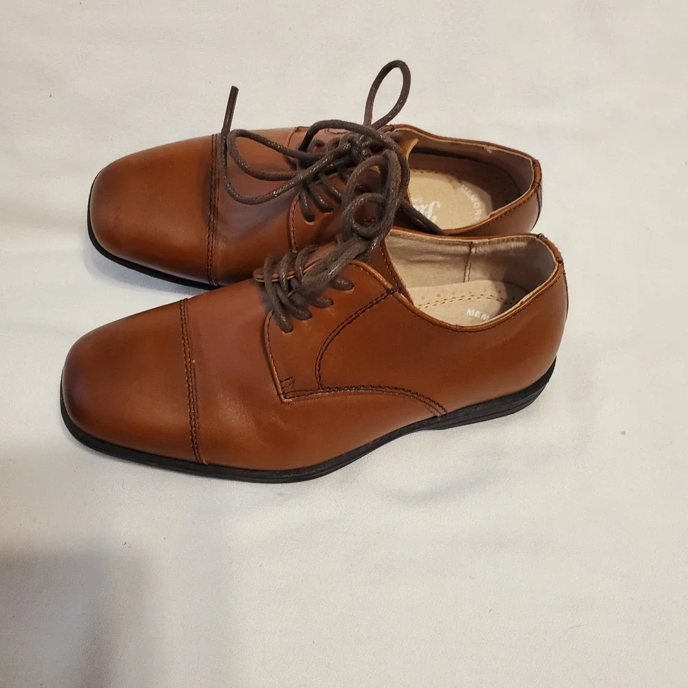 Florsheim Kids Cap Toe Oxfords Boys Cognac Leather Size 12m